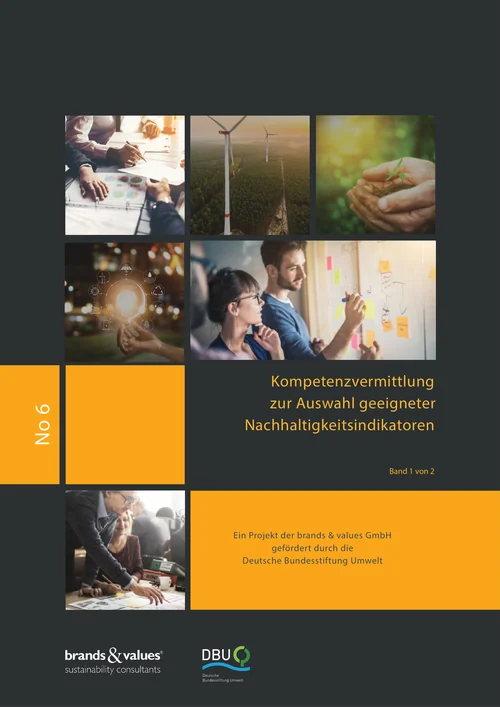Titelseite der Studie „Kompetenzvermittlung zur Auswahl geeigneter Nachhaltigkeitsindikatoren“